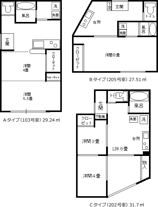 つくばウィークリーマンションの間取図