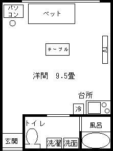 つくばウィークリーマンションの間取図